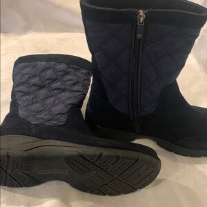 Lands End Women's Quilted Navy Boots